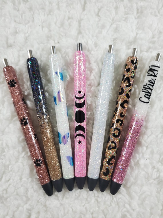Personalized Glitter Gel Pen, custom epoxy glitter pen, custom gel pen