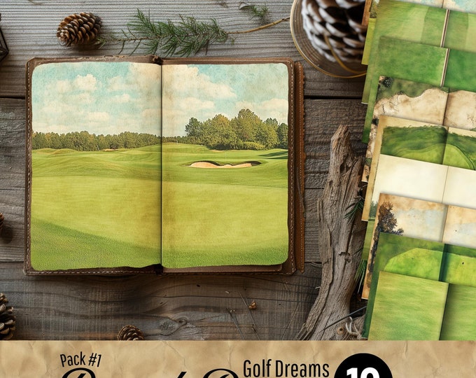 Vintage Golf Course Printable Paper Pack Digital Scrapbook Pages For vintage-golf-course-printable-paper-pack-digital-scrapbook-pages-for
