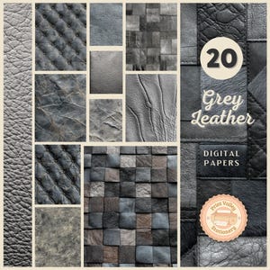 Graues Leder Digital Papier, Maskulin Thema Textur Scrappy Papiere, Männer Junk Journal, Grunge Backing Printable Scrapbook Gentlemen Journal