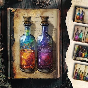 Witch Ephemera | Digital Download | Collage Sheet | Witch Junk Journal Pages | Witch Junk Journal Kit | Grimoire Pages | Spells Mini Pack