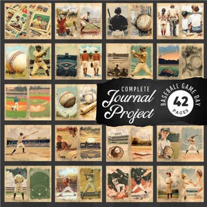 Baseball Printable Junk Journal Kit DIY Scrapbook Gift for Dad Mom Thank You Gift for Baseball Coach End of Season Sports Team Game Day