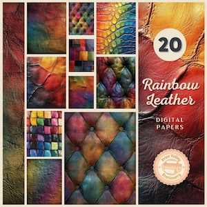 Regenbogen Leder Textur, Scrappy Papiere, Junk Journal Cover, natürliche Grunge Rückseite bedruckbares Scrapbook Papier