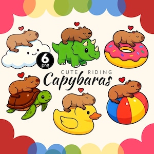 Summer Capybara Clipart, Kawaii Animal PNG, Cute Capy Design for Shirt Sublimation, Tropical Capibara Graphics
