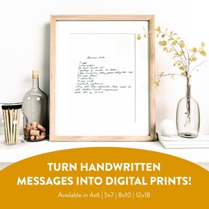 Impresiones digitales de mensajes personalizados: mensajes escritos a mano, recetas, cartas de amor a la impresión digital