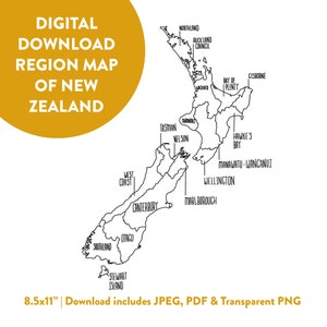 Neuseeland Landkarte - Verkaufskarte - Lernkarte - digitaler Download