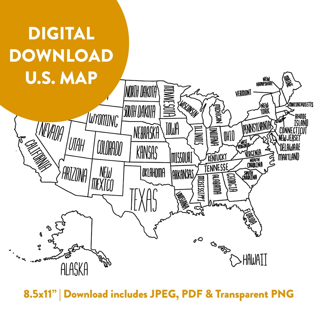 USA Map United States Of America Sales Map Learning Map Digital Il 1080xN.3924032639 Syv7