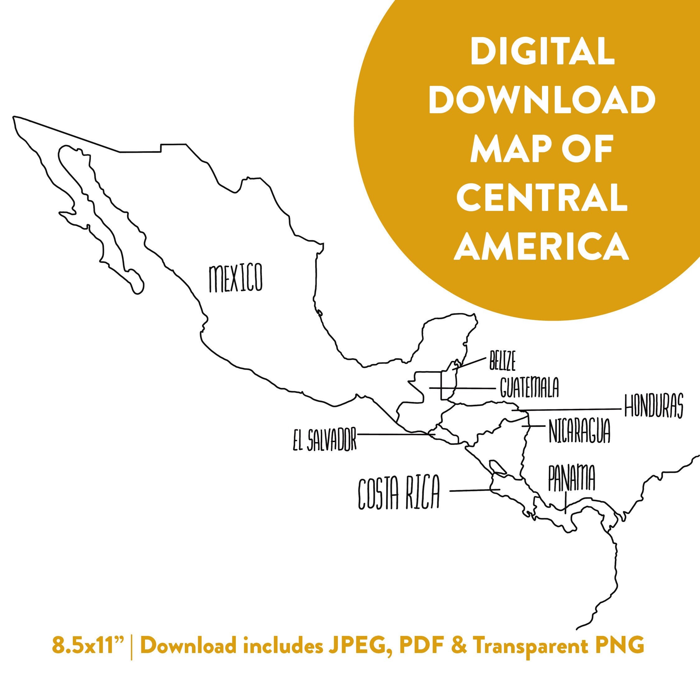 Poster México/América Central: MAPA Detalhado de 1980 ..