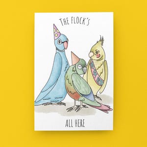 Carte d'anniversaire oiseau tropical - carte de voeux perroquet - téléchargement numérique