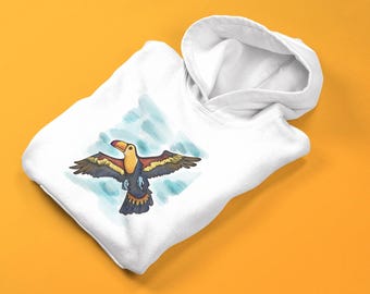Premium Art Series Toucan Hoodie - Tropical Bird Art Sweater