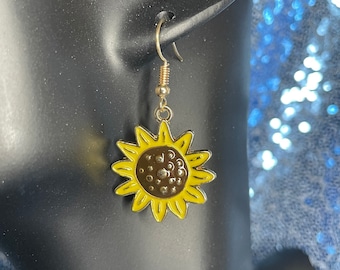 Sunflower Charm Earrings