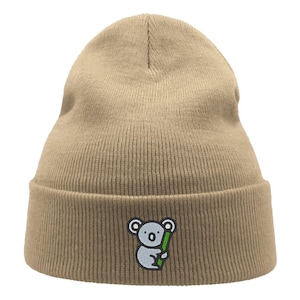 Gestickte Koala Mütze, Tierliebhaber Hut, Süße bestickte Mütze, Einheitsgröße für die meisten Unisex-Mützen, personalisiertes Geschenk