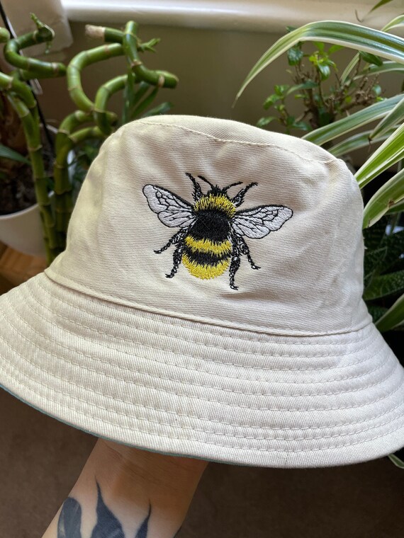 Bumble Bee Bucket Hat // Blue Mustard 