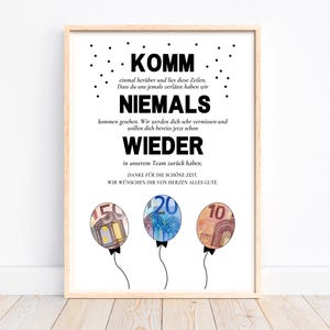 Cash gift, farewell gift for colleagues, retirement gifts, boss farewell gift, creative cash gift, DIY money gift idea, PDF