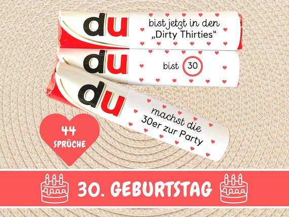 44 Duplo Banderolen, 30. Geburtstag Geschenk, Geburtstagsgeschenk beste Freundin, 30. Geburtstag Frau, Geburtstagsgeschenk Männer, Download