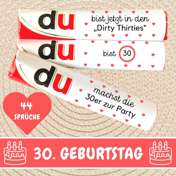 44 Duplo Banderolen, 30. Geburtstag Geschenk, Geburtstagsgeschenk beste Freundin, 30. Geburtstag Frau, Geburtstagsgeschenk Männer, Download