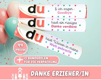 Download: 44 Duplo banderoles farewell gift educator, kindergarten thank you gift educator, daycare, childminder, teacher gift idea