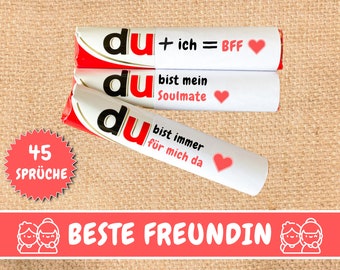 45 Duplo Banderolen Geschenk Beste Freundin, Freundinnen Geschenk, Duplo Geschenkbox, Du Botschaft, Geschenkidee Freundin, PDF Download