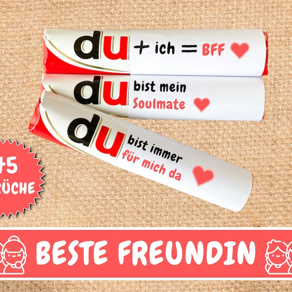 45 Duplo Banderolen Geschenk Beste Freundin, Freundinnen Geschenk, Duplo Geschenkbox, Du Botschaft, Geschenkidee Freundin, PDF Download