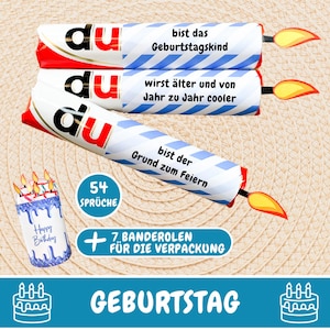54 Duplo banderolas felicitaciones de cumpleaños, regalo Duplo refranes cumpleaños, plantilla Duplo banderoles idea de regalo de cumpleaños hombre, PDF