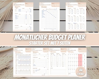 Budget Planner Starter Set, Monthly Financial Planner Template Household Book, Savings Tracker Budget Planning Money Management Financial Tracker, Download
