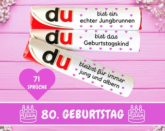 71 Duplo Banderoles 80th Birthday Gift Grandma, Birthday Gift Best Friend, 80th Birthday Wife, DIY Birthday Gift, Download