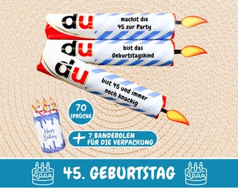 70 Duplo banderoles 45th birthday, Duplo banderoles template birthday gift dad, birthday gift man Duplo sayings, download