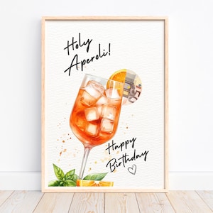 Regalo in denaro compleanno Aperol Spritz, regalo di compleanno per esaudire i desideri, biglietto d'auguri Santo Aperoli, idea regalo last minute, PDF