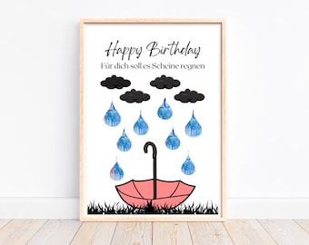 Money gift for birthday, creative money gift wish fulfiller birthday gift money, birthday card last minute gift, download