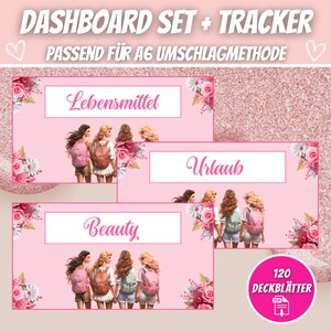 120 Dashboards (Cover Pages) Pink Design for A6 Envelopes, Budgeting Cover Sheets Cover Method in Budget Binder | Digital PDF download