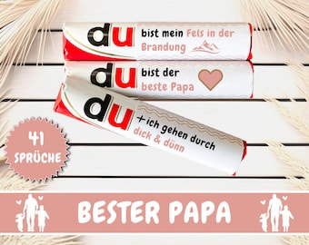 41 Banderolas Duplo Mejor Regalo Papá Día del Padre, Caja regalo Duplo, Eres mensaje, regalo personal, regalo hecho a mano, PDF