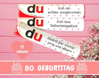 71 Duplo Banderoles 80th Birthday Gift Grandma, Birthday Gift Best Friend, 80th Birthday Wife, DIY Birthday Gift, Download