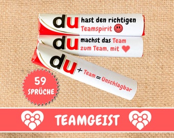 59 Duplo banderoles team spirit work colleagues gift employee motivation, last minute gift for colleagues, download to print out