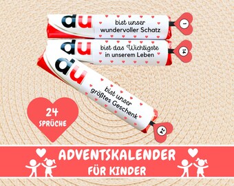 24 Duplo banderoles Advent calendar Courage Maker Children Affirmation, Gift Children Affirmation Motivational Sayings, Gift Idea Children, PDF