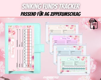 Sinking Funds Tracker geschikt voor A6-enveloppen | 5 kleuren | Budgetaccessoires, budgetsjabloon geschikt voor A6 ordnerhoezen | Download PDF