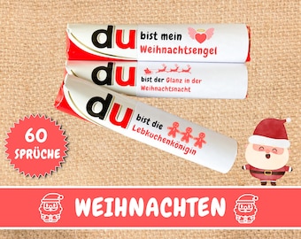 60 Duplo Banderolen Weihnachten, Kleine Weihnachtsgeschenke, handgemachtes Geschenk, Frau Weihnachtsgeschenk Mann, Last Minute Geschenk, PDF