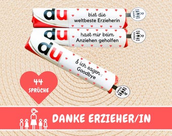 Download: 44 Duplo banderoles farewell gift educator, kindergarten thank you gift educator, daycare, childminder, teacher gift idea