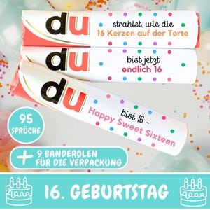 Duplo Banderolen Du Botschaften Endlich 16 Kinder Duplo Banderolen 16 Geburtstag Geschenk Last Minute Geschenkidee Teenager Download