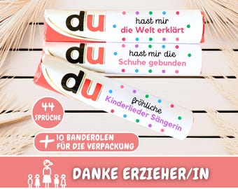 Download: 44 Duplo banderoles farewell gift educator, kindergarten thank you gift educator, daycare, childminder, teacher gift idea