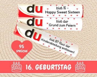 Duplo Banderolen Du Botschaften Endlich 16 Kinder Duplo Banderolen 16 Geburtstag Geschenk Last Minute Geschenkidee Teenager Download