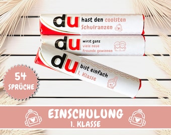 54 Duplo Banderolen Einschulung Geschenk Schulanfang personalisierte Geschenkidee Schulstart, Schultüte Füllung Geschenk Schulkind,Download