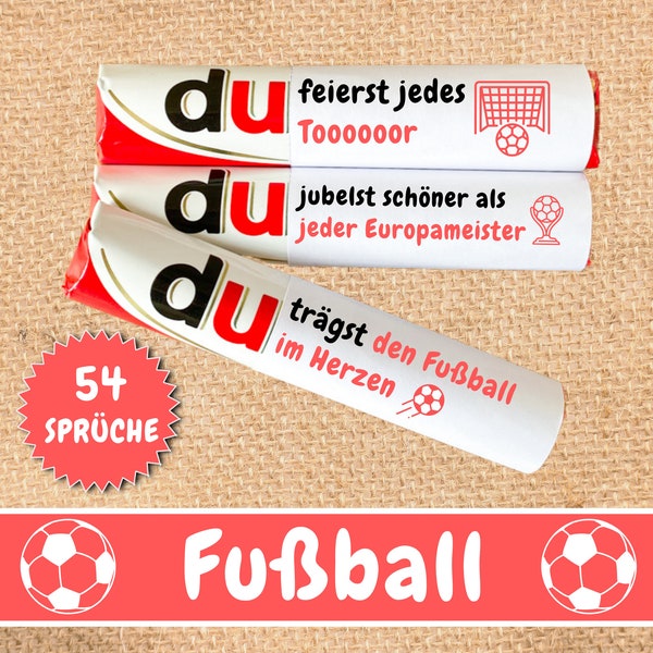 54 Duplo Banderolen Fußball Geschenk Mann, Bundesliga Fußball EM Duplo Sprüche kreatives Geschenk Freund Duplo Geschenkbox Fußballfan, PDF