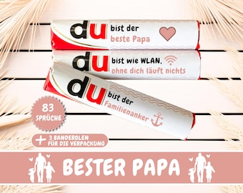83 Banderolas Duplo Mejor Regalo Papá Día del Padre, Caja regalo Duplo, Eres mensaje, regalo personal, regalo hecho a mano, PDF