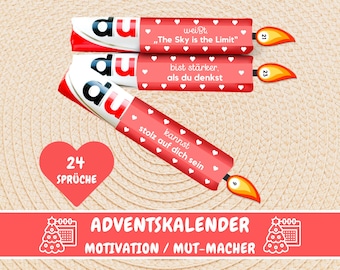 24 Duplo banderoles Advent calendar motivational sayings, Duplo messages encouraging gift, Duplo gift box, gift idea girlfriend, PDF
