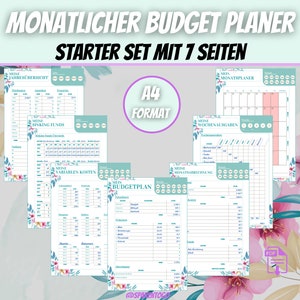 Budget Planner German, financial planner to print, savings tracker, household book, monthly budget, budget planner set, annual budget planner, PDF