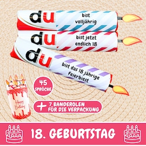 Duplo Banderolen Du Botschaften Endlich 18 Kinder Duplo Banderolen 18 Geburtstag Geschenk Last Minute Geschenkidee Volljährig Download
