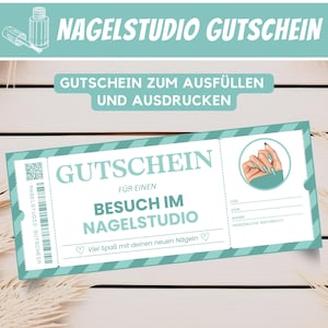 Bon cadeau pour salon de manucure, chèque cadeau pour manucure, carte de bon pour salon de manucure à imprimer, cadeau pour salon de manucure, meilleure amie, à télécharger