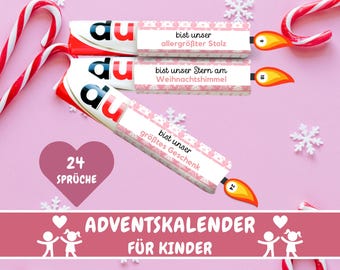 24 Duplo banderoles Advent calendar for children, encouragement affirmation, children's motivational sayings, gift idea for Christmas, download