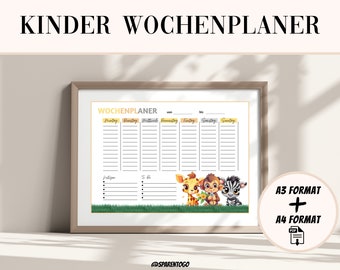 Weekplan voor kinderen PDF, dagplan kinderen, weekplanner digitaal ongedateerd, kinderkalender, weekplan kleuterschool, kinderkamerposter