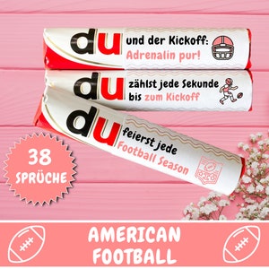 Download: 38 Duplo banderoles American football gift man, football gift idea snack stadium, Duplo sayings gift boyfriend