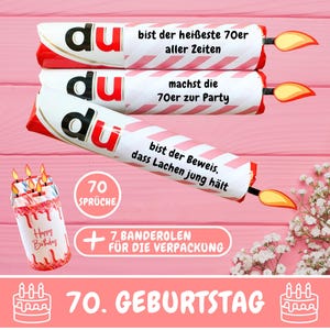 Duplo banderoles presente para aniversário de 70 anos, Duplo bars dizendo ideia de presente de última hora, Duplo caixa de presente de aniversário, download de PDF